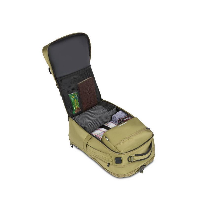 slide 8 of 12, SWISSGEAR 45L Travel Backpack with RFID Blocking Pocket - Olive Branch: Polyester, Fits 17" Laptop, 45 liter