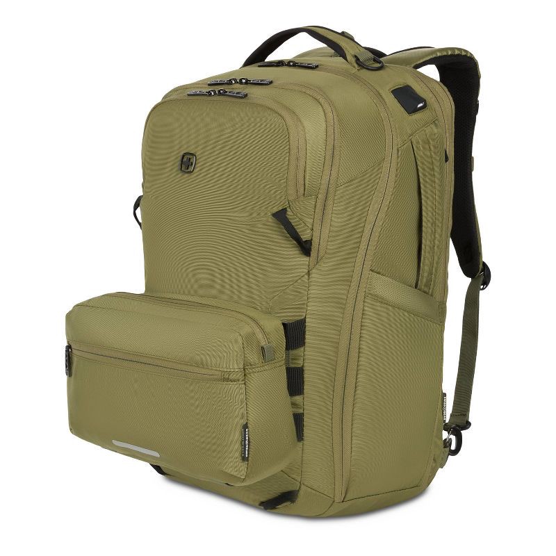 slide 10 of 21, SwissGear 45L Travel Backpack with RFID Blocking Pocket - Olive Branch, 45 liter