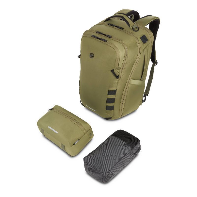 slide 11 of 21, SwissGear 45L Travel Backpack with RFID Blocking Pocket - Olive Branch, 45 liter