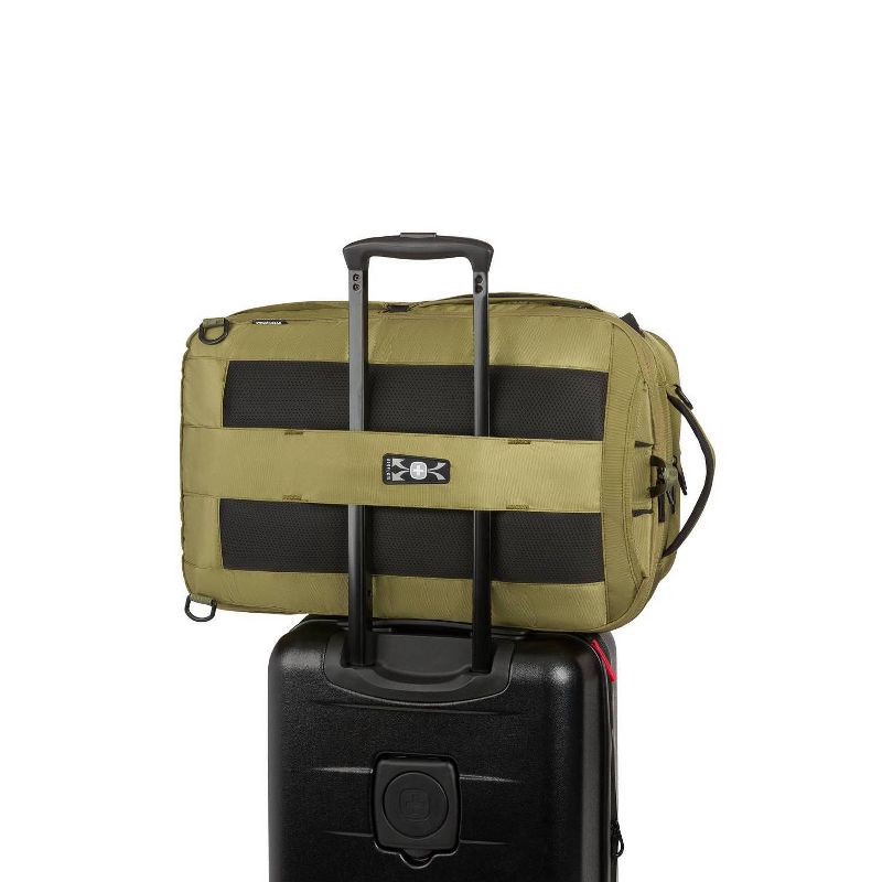 slide 11 of 12, SWISSGEAR 45L Travel Backpack with RFID Blocking Pocket - Olive Branch: Polyester, Fits 17" Laptop, 45 liter