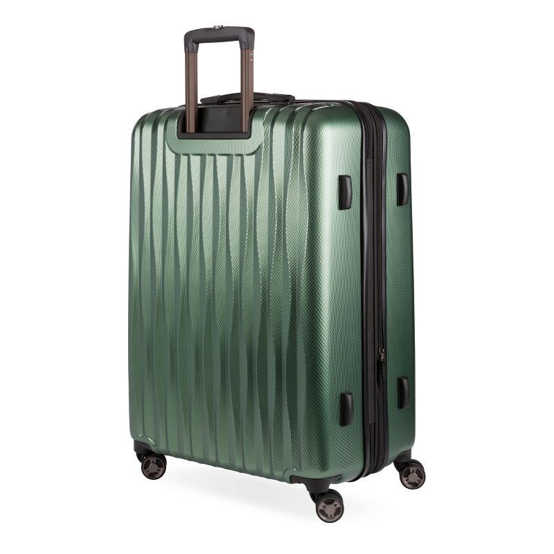 slide 2 of 15, SWISSGEAR Energie Hardside Large Checked Spinner Suitcase - Verdun Green: Expandable, 1 ct