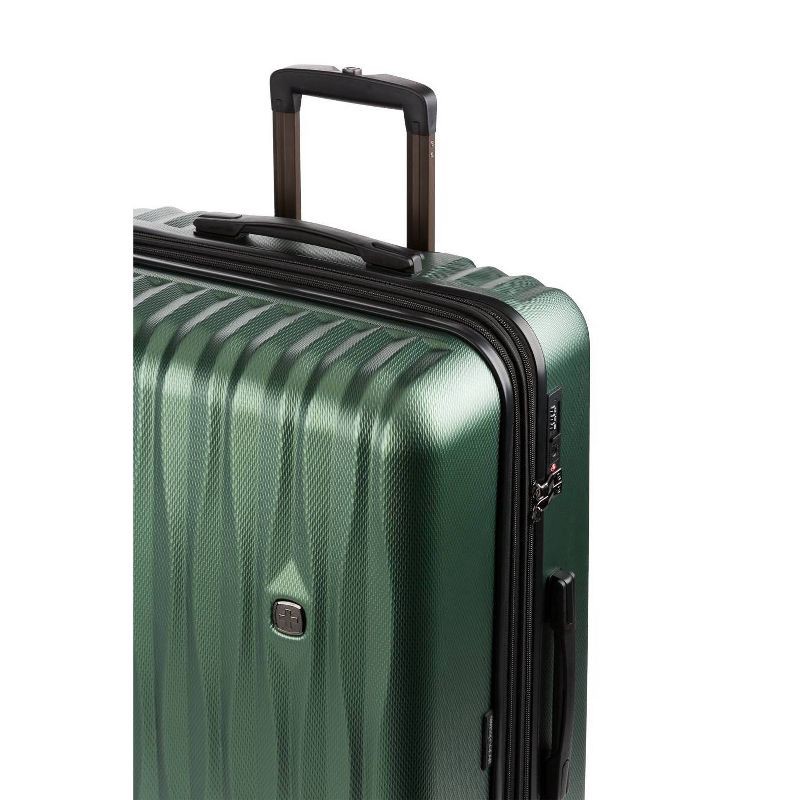 slide 11 of 15, SWISSGEAR Energie Hardside Large Checked Spinner Suitcase - Verdun Green: Expandable, 1 ct
