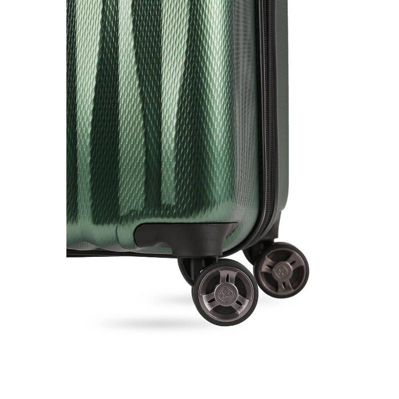 slide 10 of 15, SWISSGEAR Energie Hardside Large Checked Spinner Suitcase - Verdun Green: Expandable, 1 ct