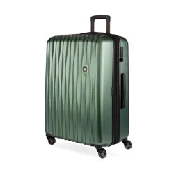 SWISSGEAR Energie Hardside Large Checked Spinner Suitcase - Verdun Green: Expandable