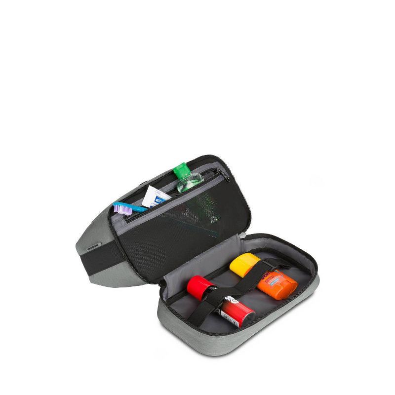 slide 7 of 10, SWISSGEAR Deluxe Travel Dopp Kit - Gray: Toiletry Organizer with Mesh Pocket, 1 ct