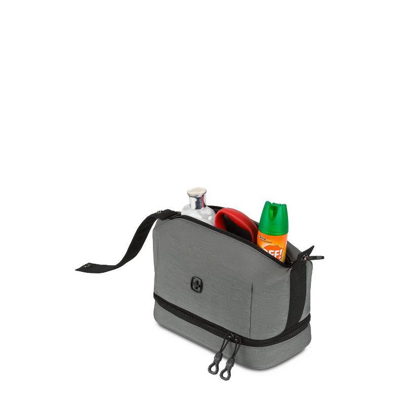 slide 9 of 10, SWISSGEAR Deluxe Travel Dopp Kit - Gray: Toiletry Organizer with Mesh Pocket, 1 ct