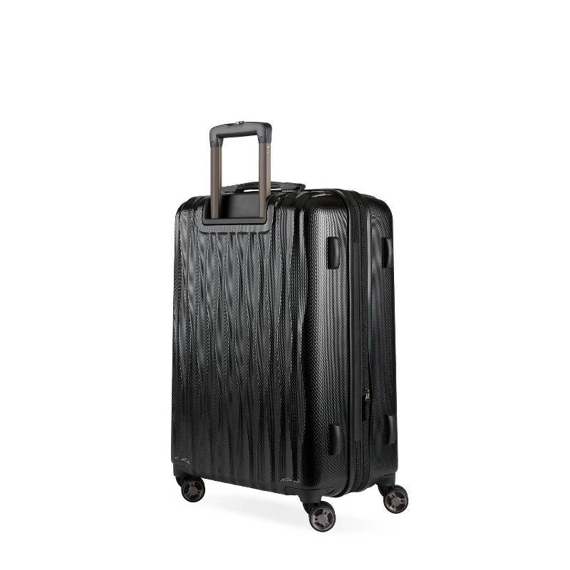 slide 3 of 12, SWISSGEAR Energie Hardside Medium Checked Spinner Suitcase - Black: Aluminum Handle, Tear-Resistant, Polycarbonate Shell, 1 ct