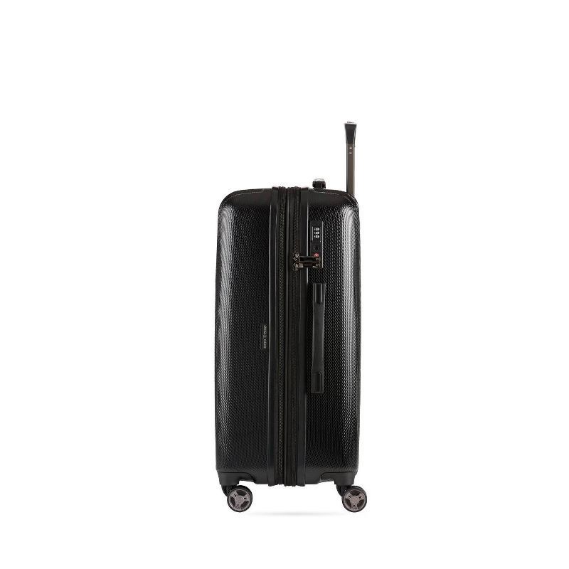 slide 4 of 12, SWISSGEAR Energie Hardside Medium Checked Spinner Suitcase - Black: Aluminum Handle, Tear-Resistant, Polycarbonate Shell, 1 ct