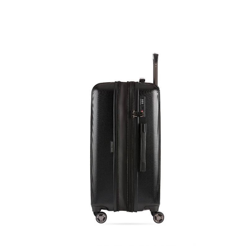 slide 5 of 12, SWISSGEAR Energie Hardside Medium Checked Spinner Suitcase - Black: Aluminum Handle, Tear-Resistant, Polycarbonate Shell, 1 ct