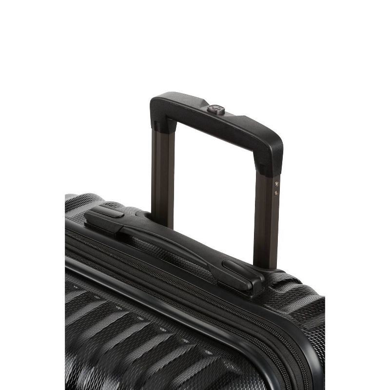 slide 8 of 12, SWISSGEAR Energie Hardside Medium Checked Spinner Suitcase - Black: Aluminum Handle, Tear-Resistant, Polycarbonate Shell, 1 ct