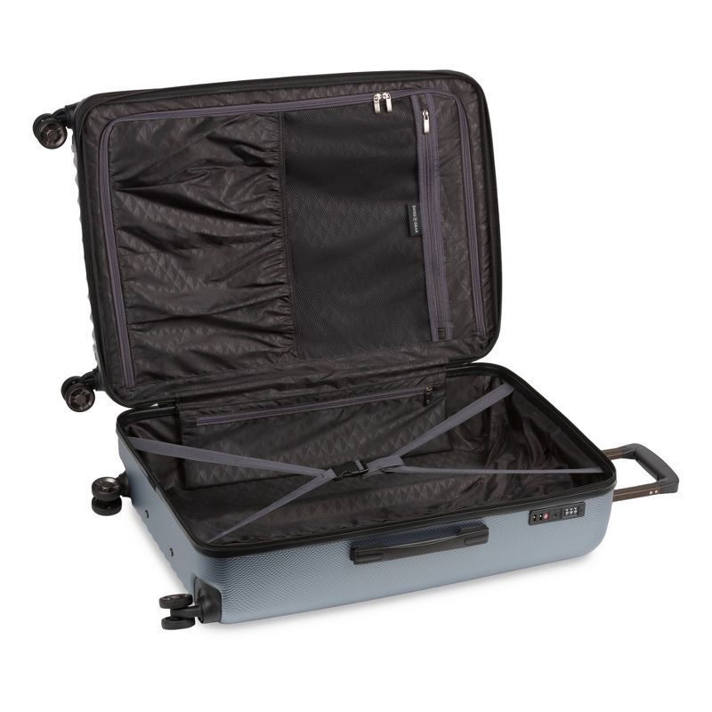 slide 9 of 12, SWISSGEAR Energie Hardside Large Checked Spinner Suitcase - Iron Gray: Tear-Resistant Luggage, 1 ct
