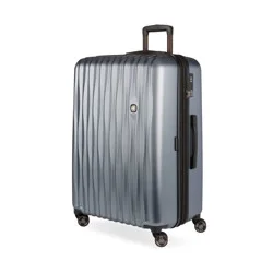 SWISSGEAR Energie Hardside Large Checked Spinner Suitcase - Iron Gray: Tear-Resistant Luggage