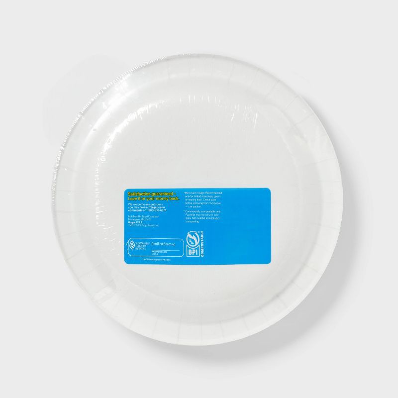 slide 3 of 3, Disposable Paper Plates 8.5" - Rainbow Stripes - 44ct - up & up™, 44 ct