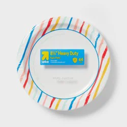 Disposable Paper Plates 8.5" - Rainbow Stripes - 44ct - up&up™