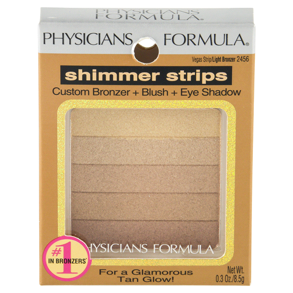 slide 1 of 6, Physicians Formula Shimmer Strips Custom Bronzer, Blush & Eye Shadow - Vegas Strip/Light Bronzer 2456, 1 ct