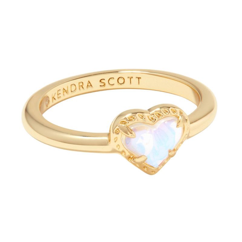 slide 1 of 2, Kendra Scott Valentine's Day Anna 14K Gold Over Brass Band Ring - Dichroic Glass 8, 1 ct
