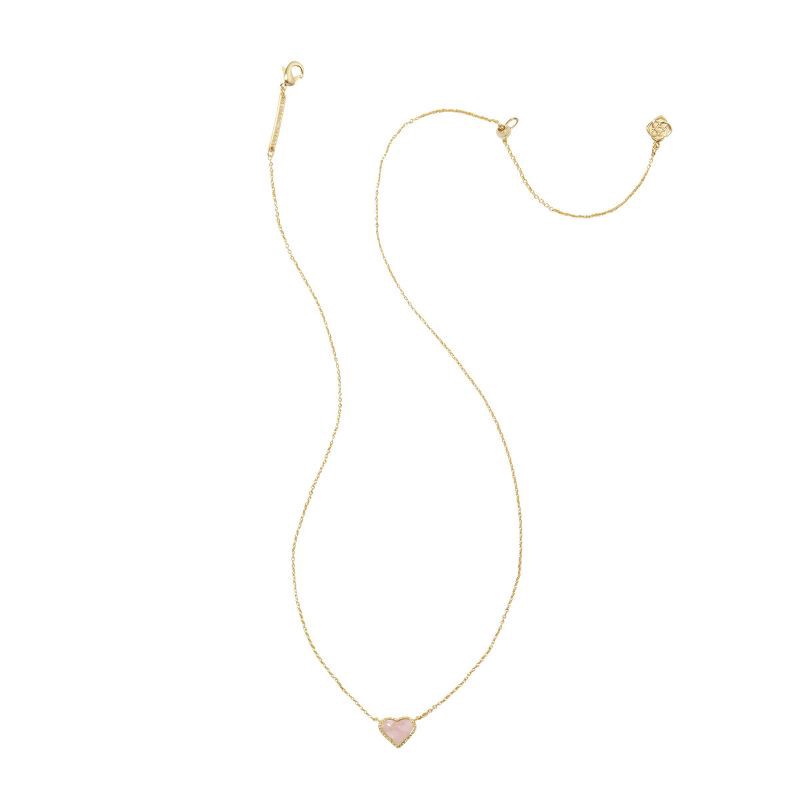 slide 2 of 2, Kendra Scott Valentine's Day Anna 14K Gold Over Brass Pendant Necklace - Rose Quartz: Lobster Claw Clasp, 19" Length, 1 ct