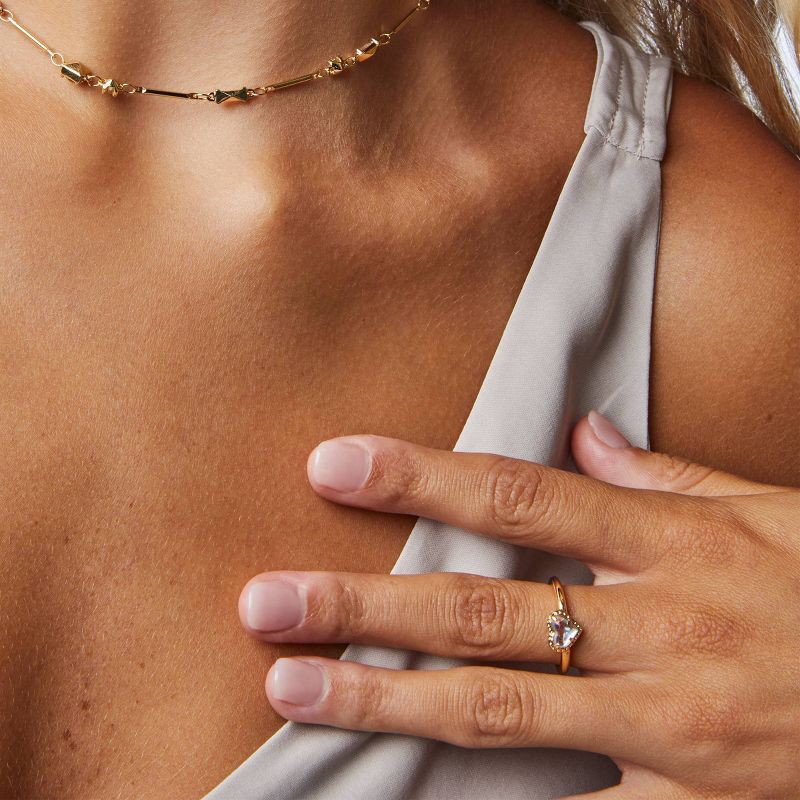 slide 2 of 2, Kendra Scott Valentine's Day Anna 14K Gold Over Brass Band Ring - Dichroic Glass 7, 1 ct