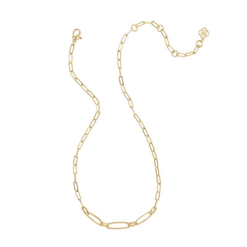slide 2 of 3, Kendra Scott Etta 14K Gold Over Brass Chain Necklace - Gold: Lobster Claw Clasp, 21.375" Length, 1 ct