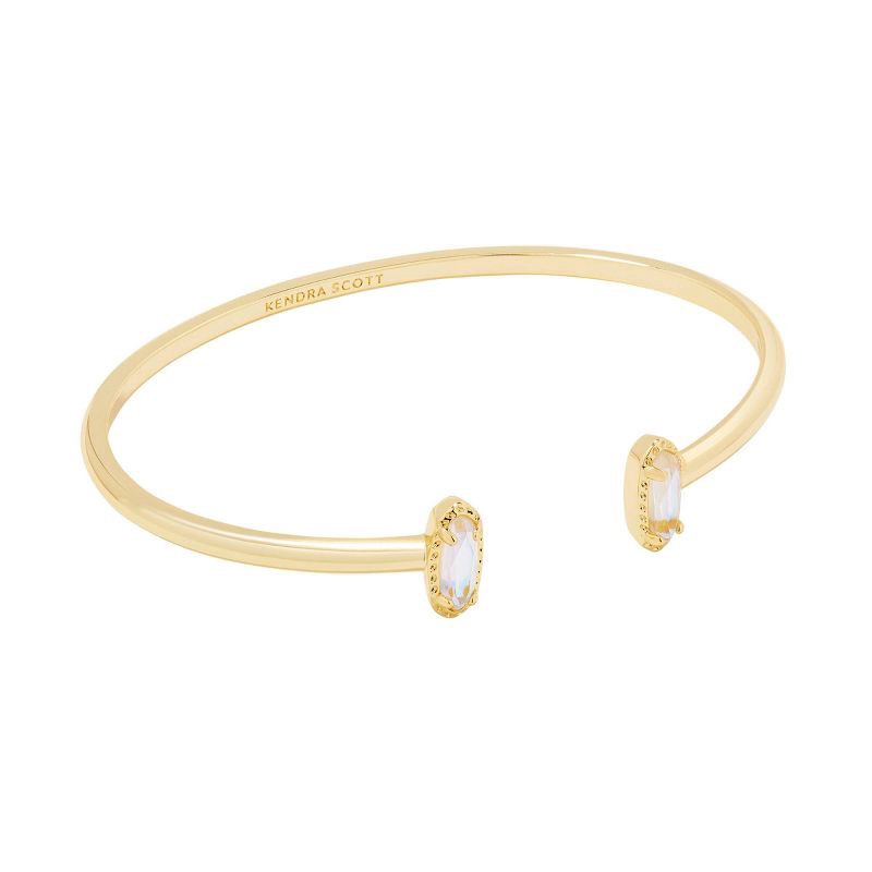 slide 1 of 1, Kendra Scott Emma Dichroic Glass 14K Gold Over Brass Cuff Bracelet - Gold: Open Design, 0.43" Length, 1 ct