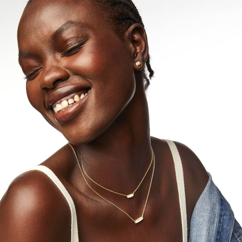 slide 3 of 3, Kendra Scott Emma 14K Gold Over Brass Pendant Necklace - Mother of Pearl: Lobster Claw Clasp, 19" Length, 1 ct