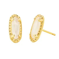 Kendra Scott Emma 14K Gold Over Brass Stud Earrings - Mother of Pearl