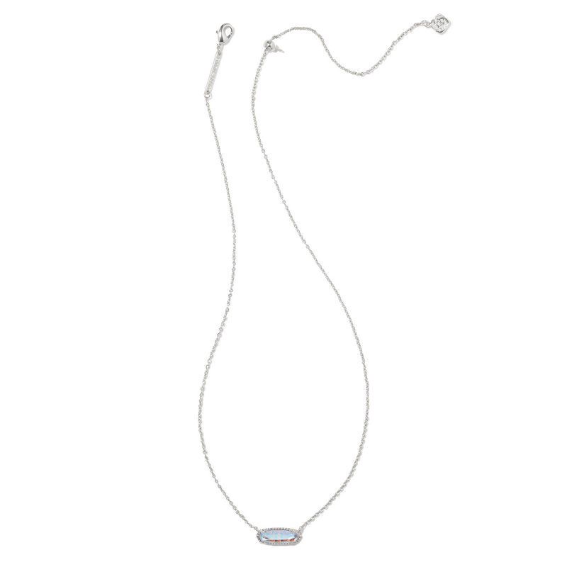 slide 2 of 2, Kendra Scott Eva Dichroic Glass Rhodium Over Brass Pendant Necklace - Silver: Lobster Claw Clasp, 19" Length, 1 ct