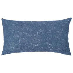 Haven + Key Floral Jacquard Lumbar Throw Pillow - Blue