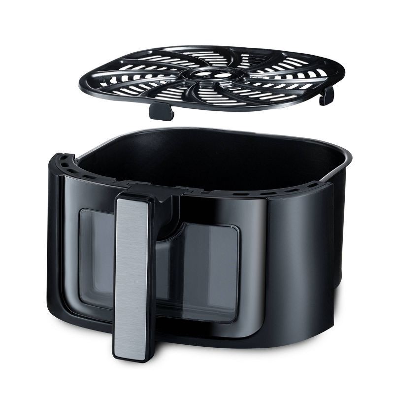 slide 8 of 8, Gourmia 6qt Digital Window Air Fryer with 12 Presets & Guided Cooking Black: Stainless Steel, 1-Year Warranty, 6 qt