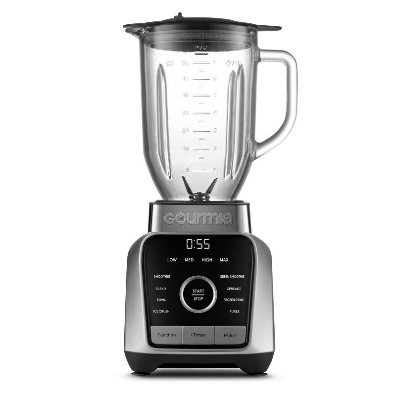 slide 2 of 9, Gourmia Digital Blender with 8 Total Blend Programs, 4 Speeds & Round-Plated Tamper Gray: 1500W, Crushes Ice, Smoothie Maker, 1 ct