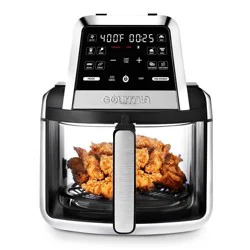 Gourmia 7-Qt. Fry ‘N Fold Digital Air Fryer with 10 Presets & Guided Cooking - Black: Stainless Steel, 1500W, Dishwasher-Safe