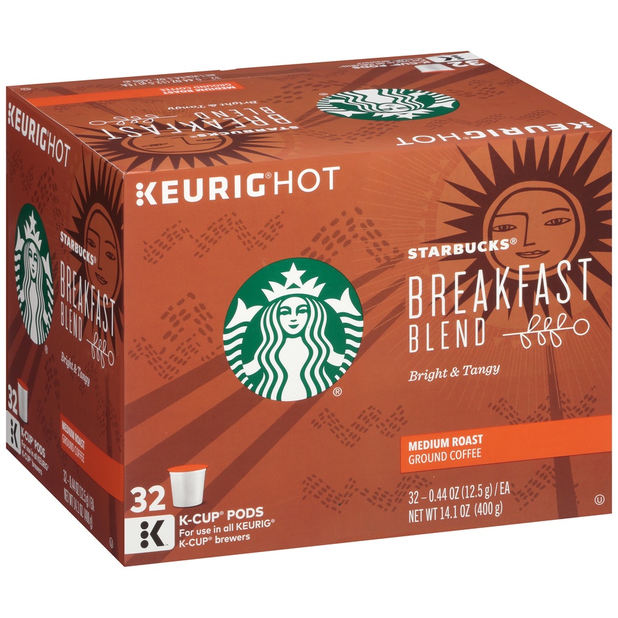 slide 3 of 7, Starbucks Breakfast Blend Medium Roast Ground Coffee K-Cup Pods - 32 ct; 0.44 oz, 32 ct; 0.44 oz