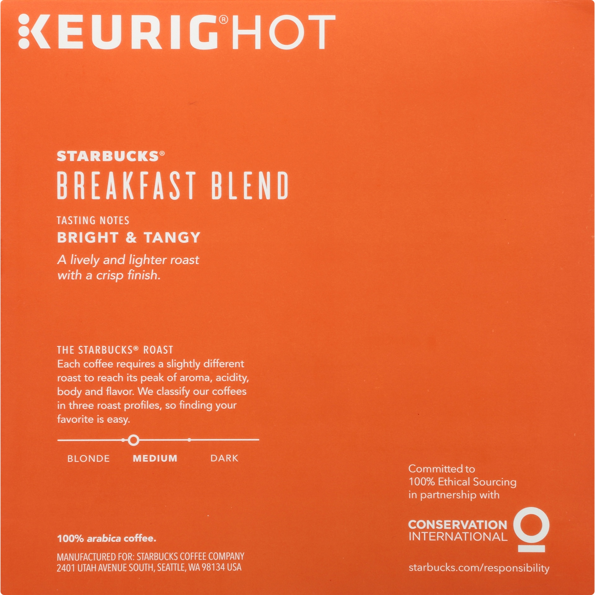 slide 2 of 7, Starbucks Breakfast Blend Medium Roast Ground Coffee K-Cup Pods - 32 ct; 0.44 oz, 32 ct; 0.44 oz