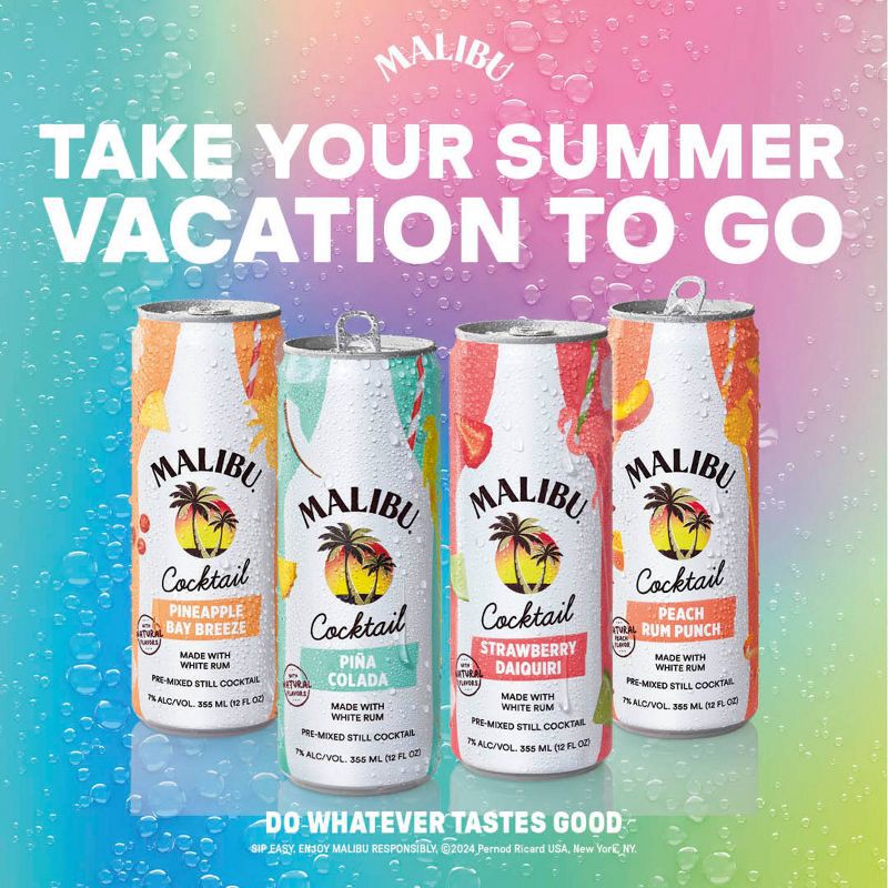 slide 6 of 10, Malibu Cocktails Variety Pack - 8pk/355ml Cans, 8 ct, 355 ml