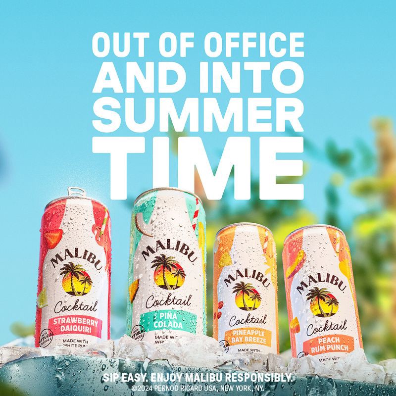 slide 8 of 10, Malibu Cocktails Variety Pack - 8pk/355ml Cans, 8 ct, 355 ml