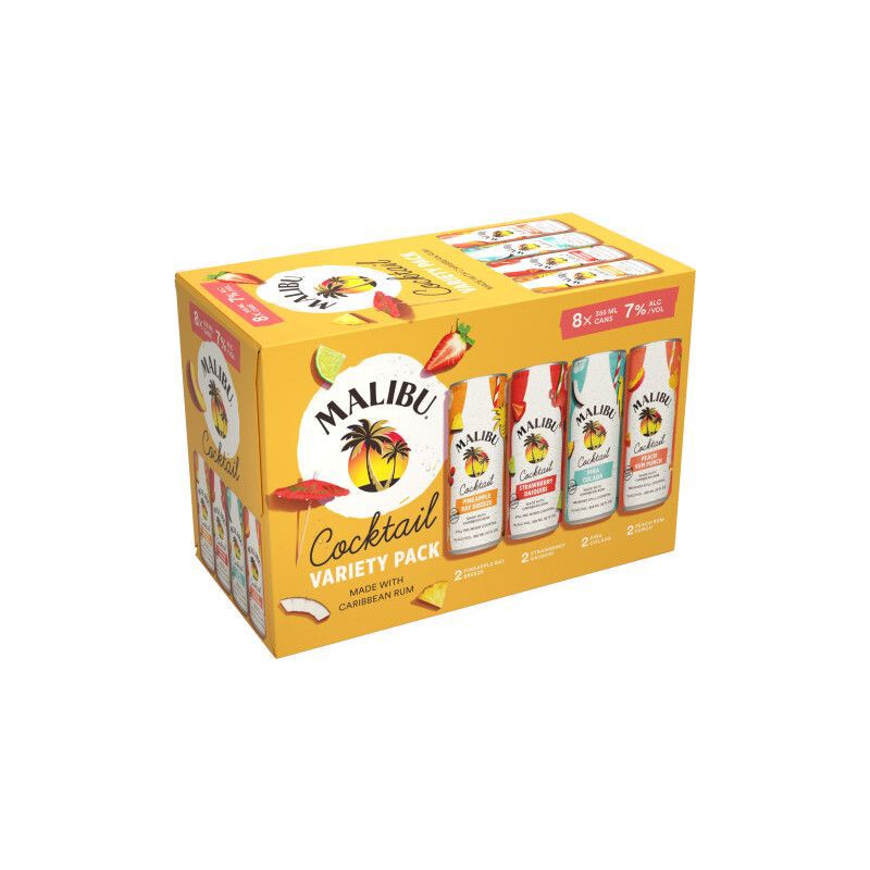 slide 1 of 4, Malibu Cocktails Variety Pack - 8pk/355ml Cans, 8 ct, 355 ml