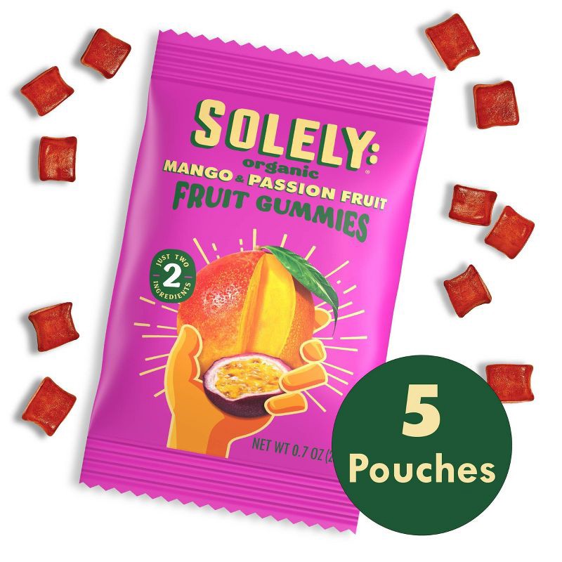 slide 2 of 4, Solely Organic Mango & Passion Fruit Whole Fruit Gummies - 3.5oz/5ct, 3.5 oz, 5 ct