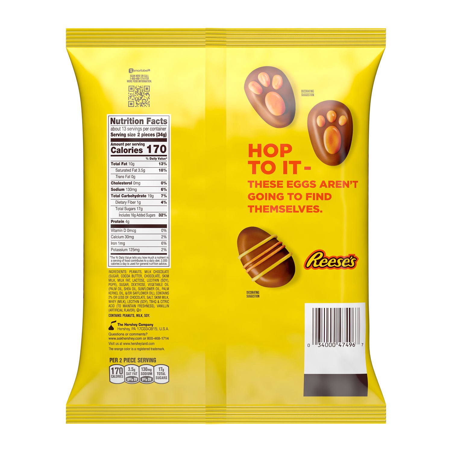 slide 4 of 5, Reese's Milk Chocolate Snack Size Peanut Butter Eggs, Easter Candy Bag, 15 oz, 15 oz