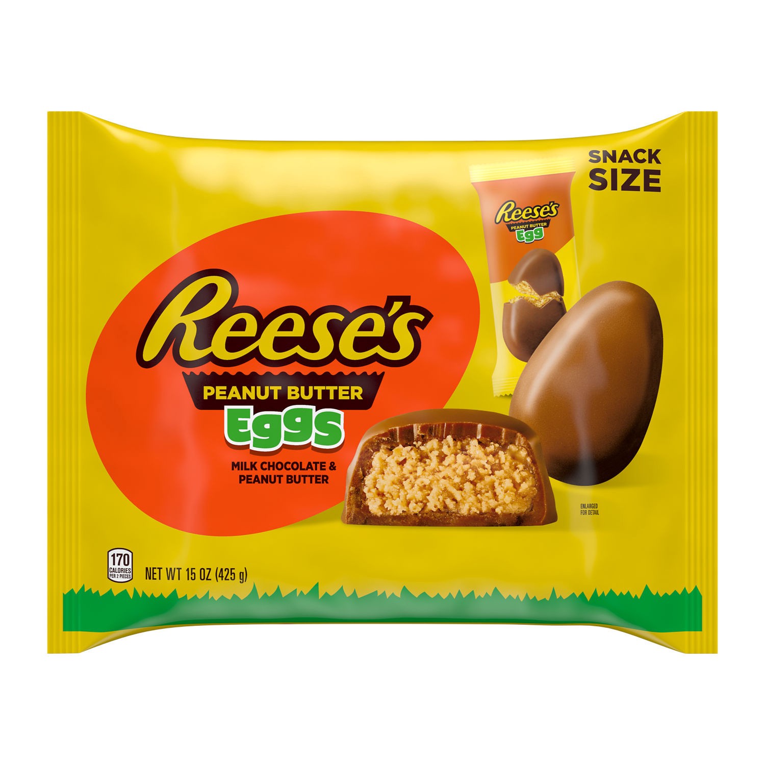 slide 1 of 5, Reese's Milk Chocolate Snack Size Peanut Butter Eggs, Easter Candy Bag, 15 oz, 15 oz