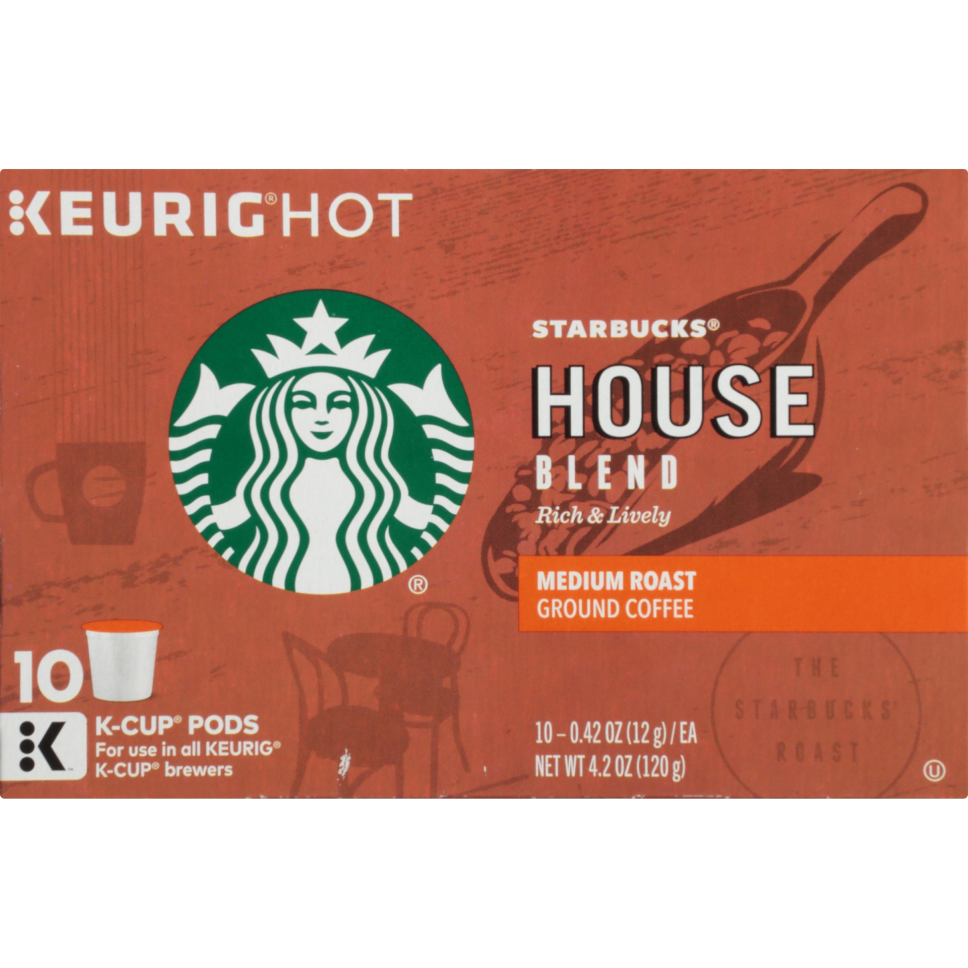 slide 4 of 7, Starbucks House Blend Medium K Cup Pods - 10 ct, 10 ct