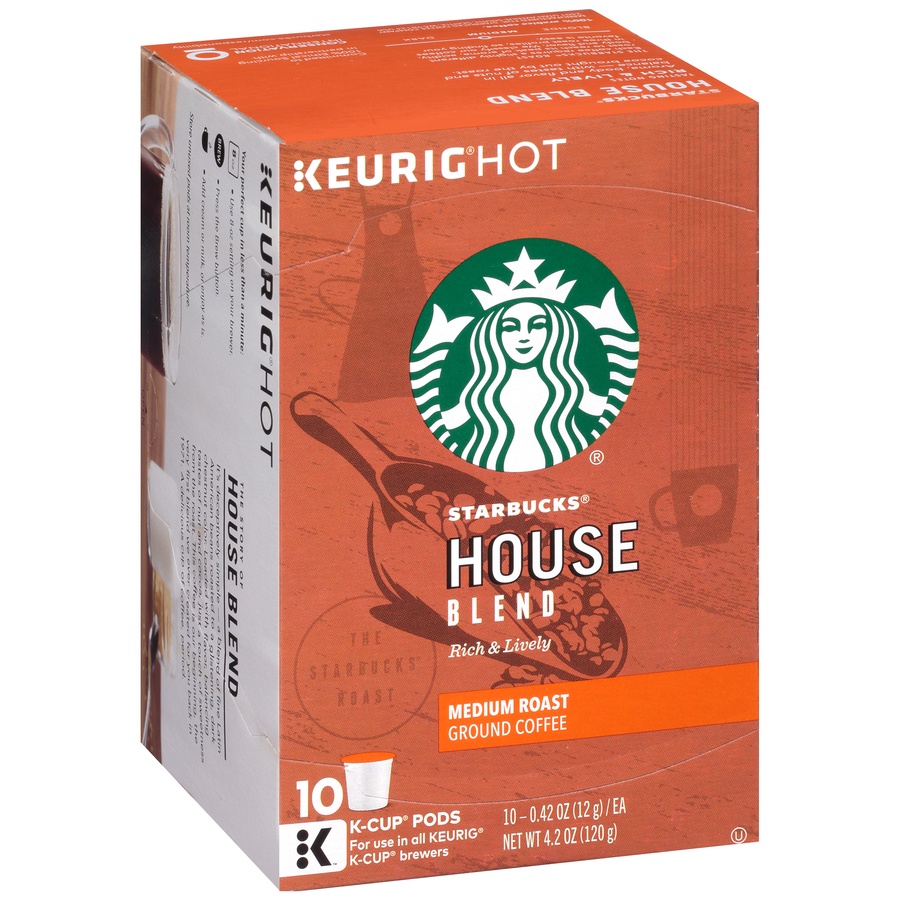 slide 2 of 7, Starbucks House Blend Medium K Cup Pods - 10 ct, 10 ct