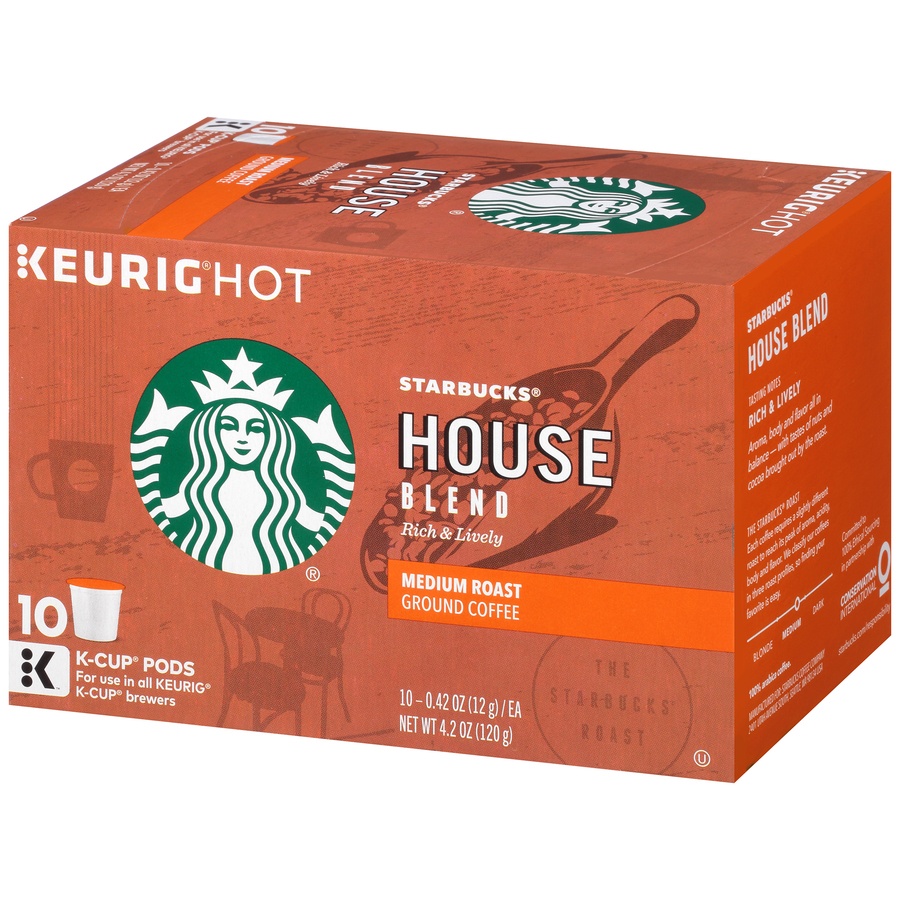 slide 3 of 7, Starbucks House Blend Medium K Cup Pods - 10 ct, 10 ct