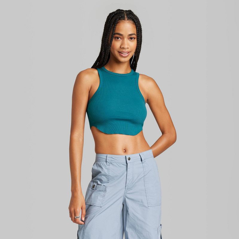 slide 2 of 3, Women's Tiny Tank Top - Wild Fable Dark Teal Blue S, 1 ct