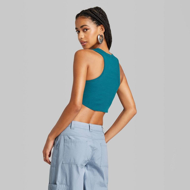 slide 3 of 3, Women's Tiny Tank Top - Wild Fable Dark Teal Blue S, 1 ct