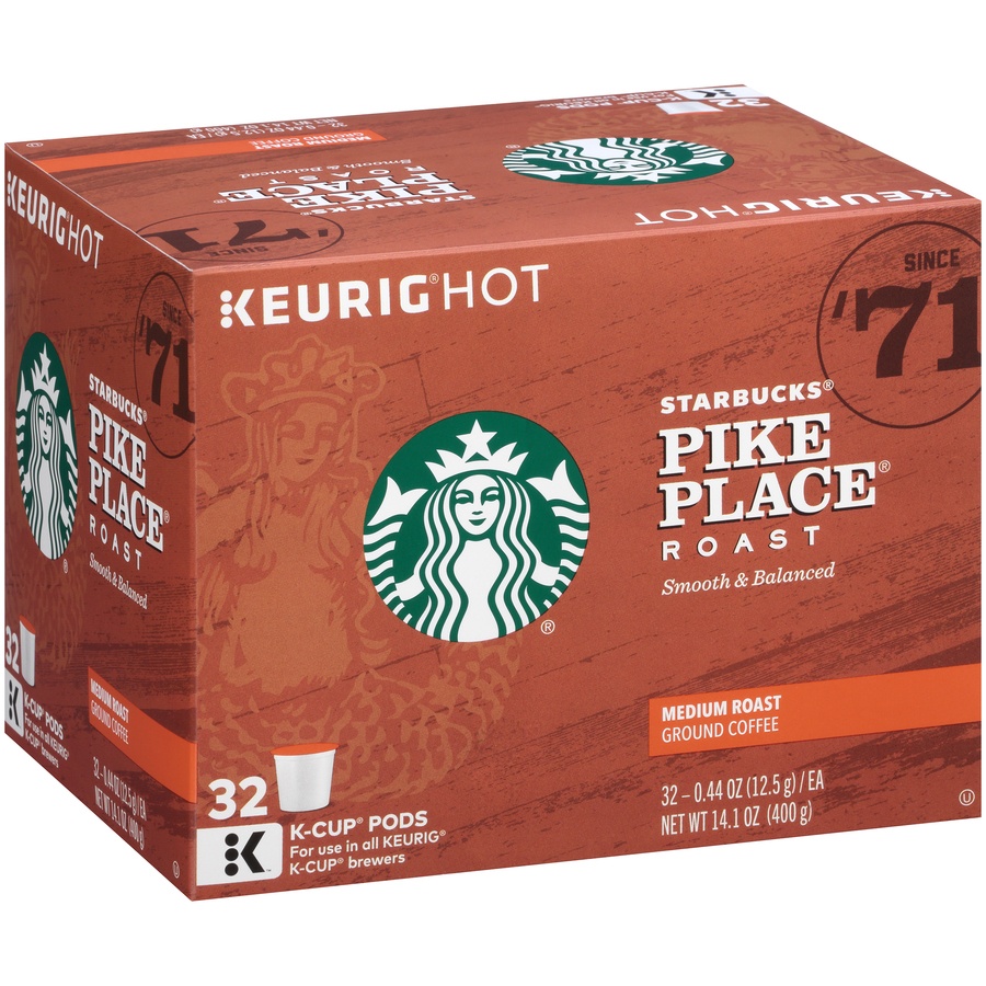 slide 5 of 7, Starbucks Pike Place Medium Roast Coffee - Keurig K-Cup Pods - 32 ct, 32 ct