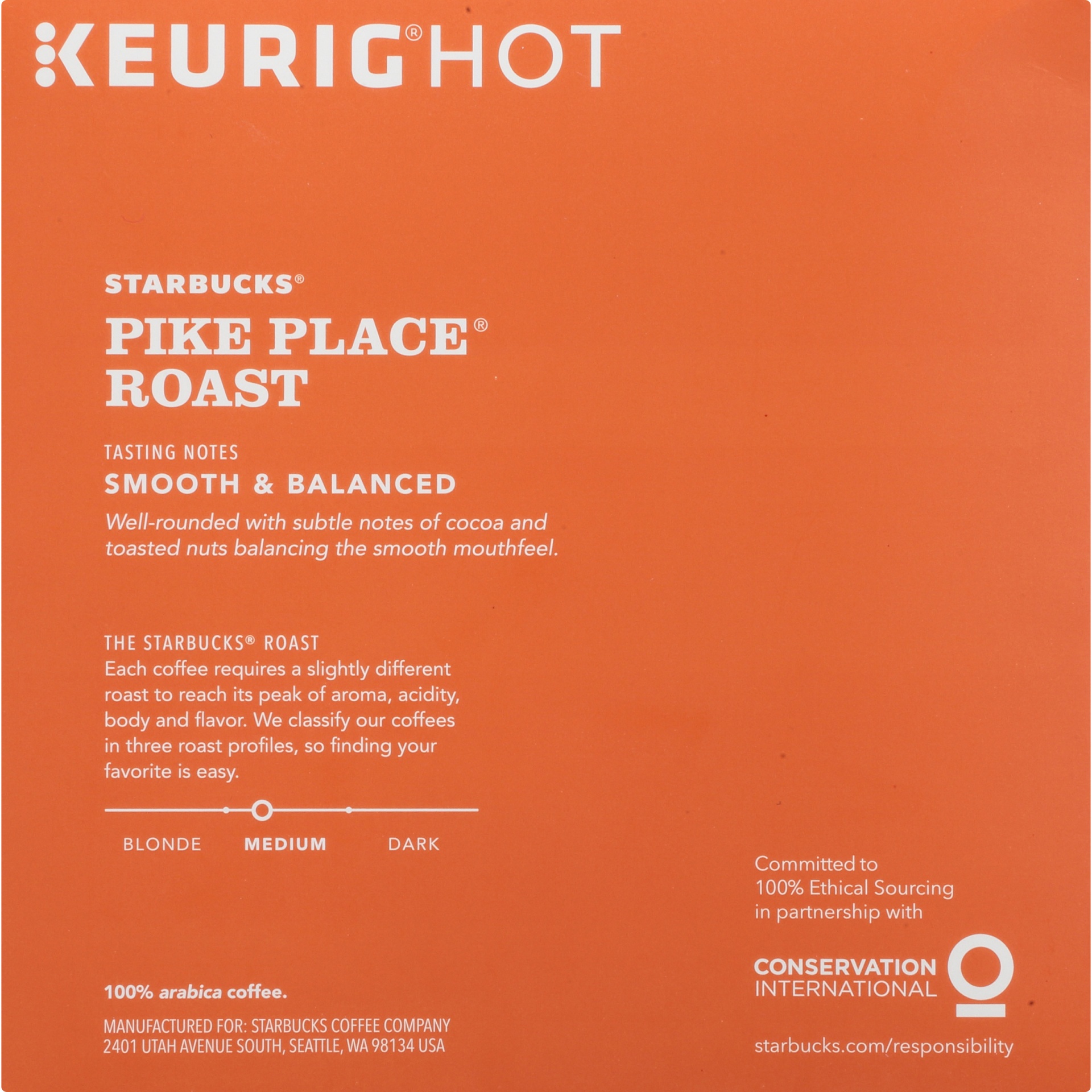 slide 3 of 7, Starbucks Pike Place Medium Roast Coffee - Keurig K-Cup Pods - 32 ct, 32 ct