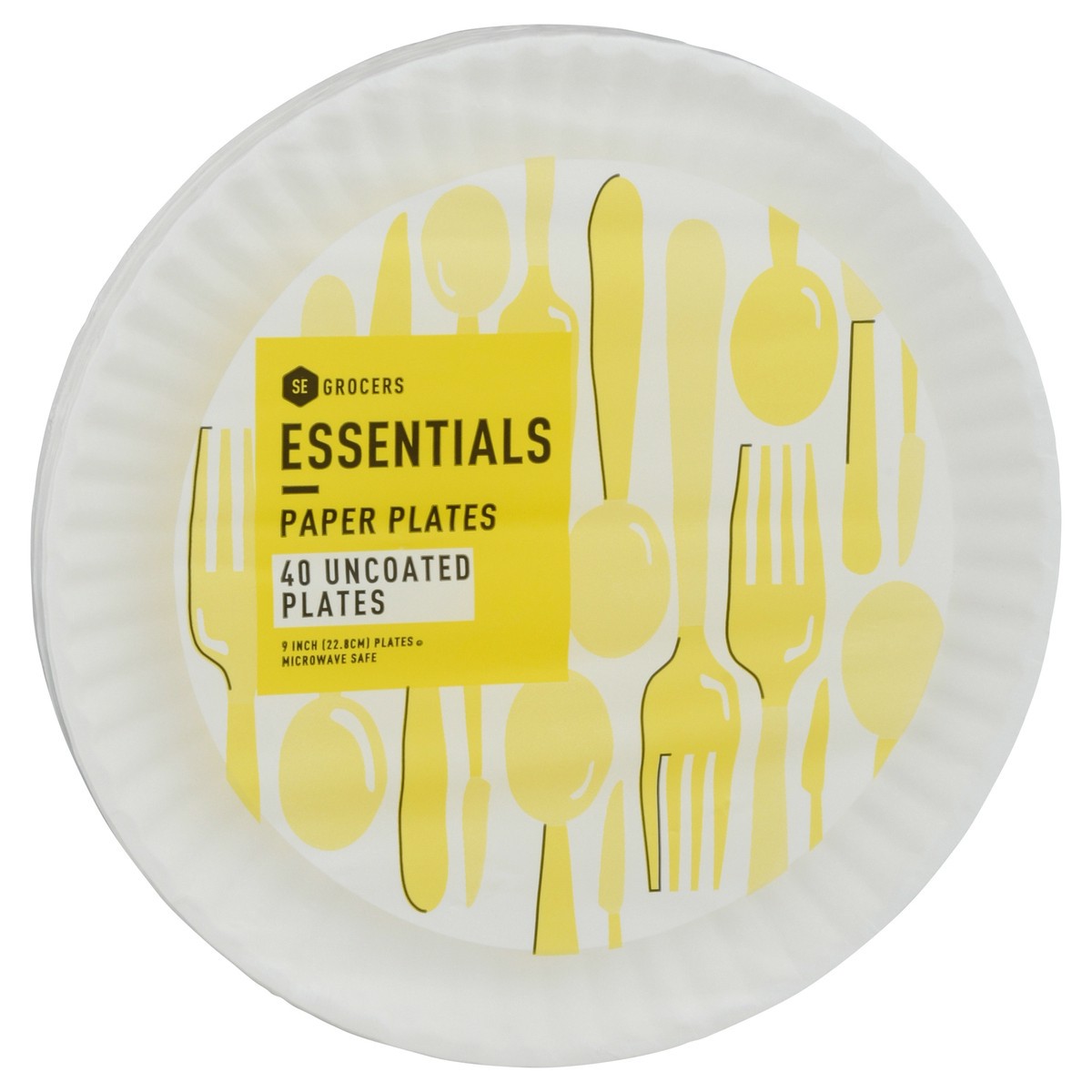 slide 8 of 10, SE Grocers  Essentials Paper Plates, 40 ct