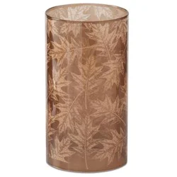 Brown Fall Leaf Glass Candle Sleeve
