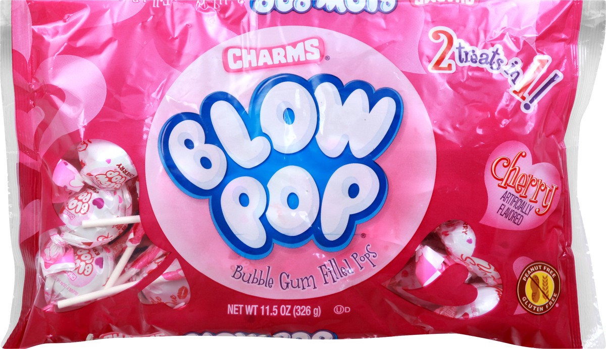 slide 1 of 9, Blow Pop Bubble Gum Filled Cherry Pops 11.5 oz, 11.5 oz