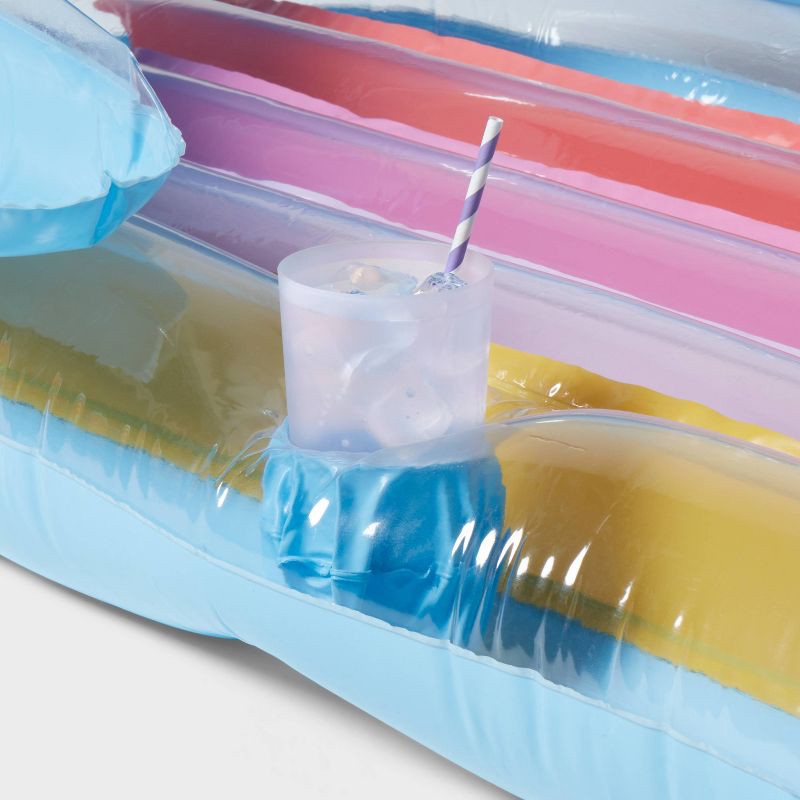 slide 4 of 5, Fashion Pool Lounge Float Blue - Sun Squad™: Water Inflatables for Ages 14+, 1 ct